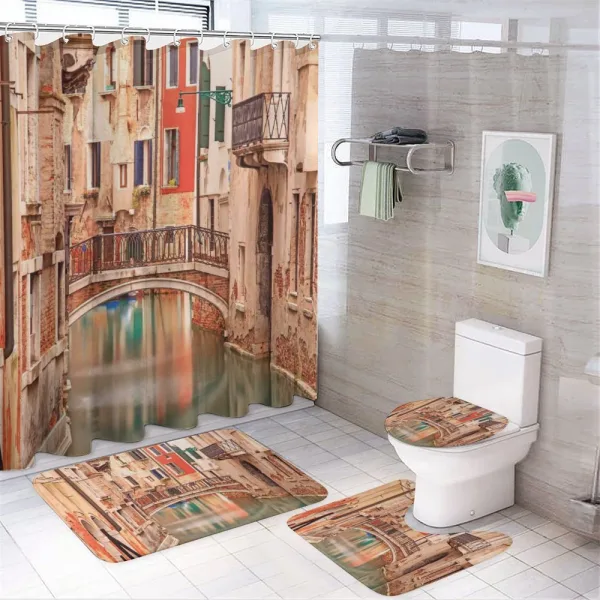 Old Town Stone Bridge on a shower curtain