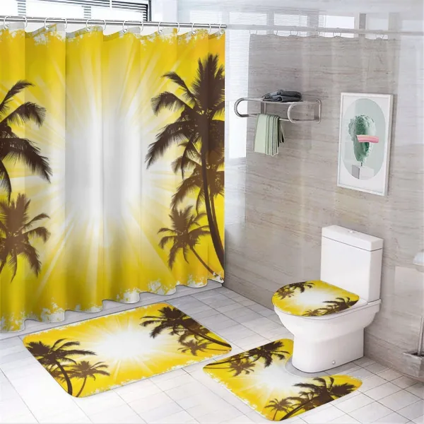 Place with Palm Trees on a shower curtain