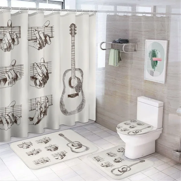 Sketch Chords Flamenco on a shower curtain