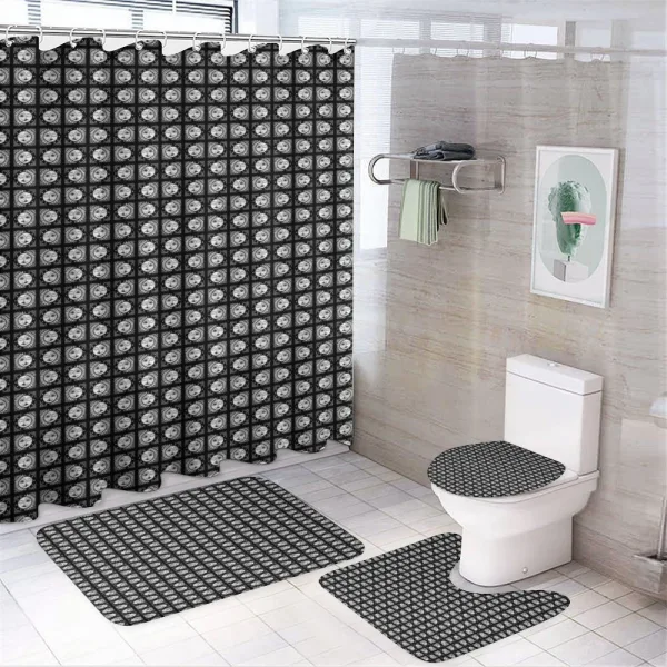 Sun and Crescent Image on a shower curtain