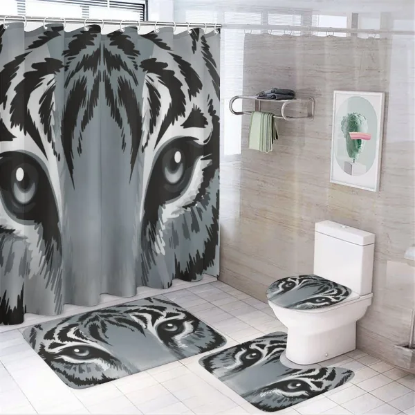 Tiger Sharp Eyes Wildlife on a shower curtain