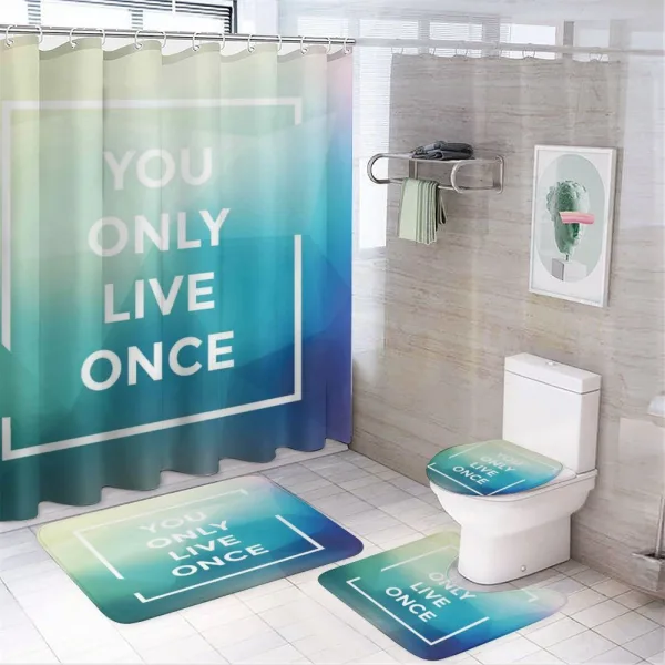 Typographic Message Design on a shower curtain