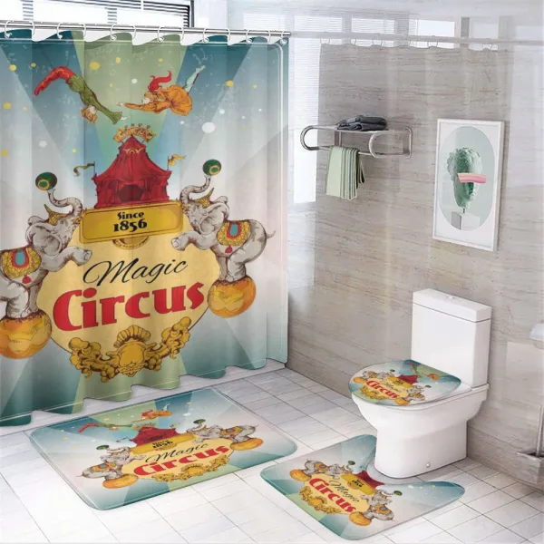 Vintage Circus Tent on a shower curtain