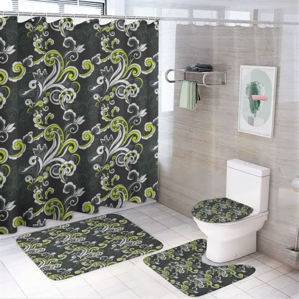 Vintage Foliage Swirls on a shower curtain