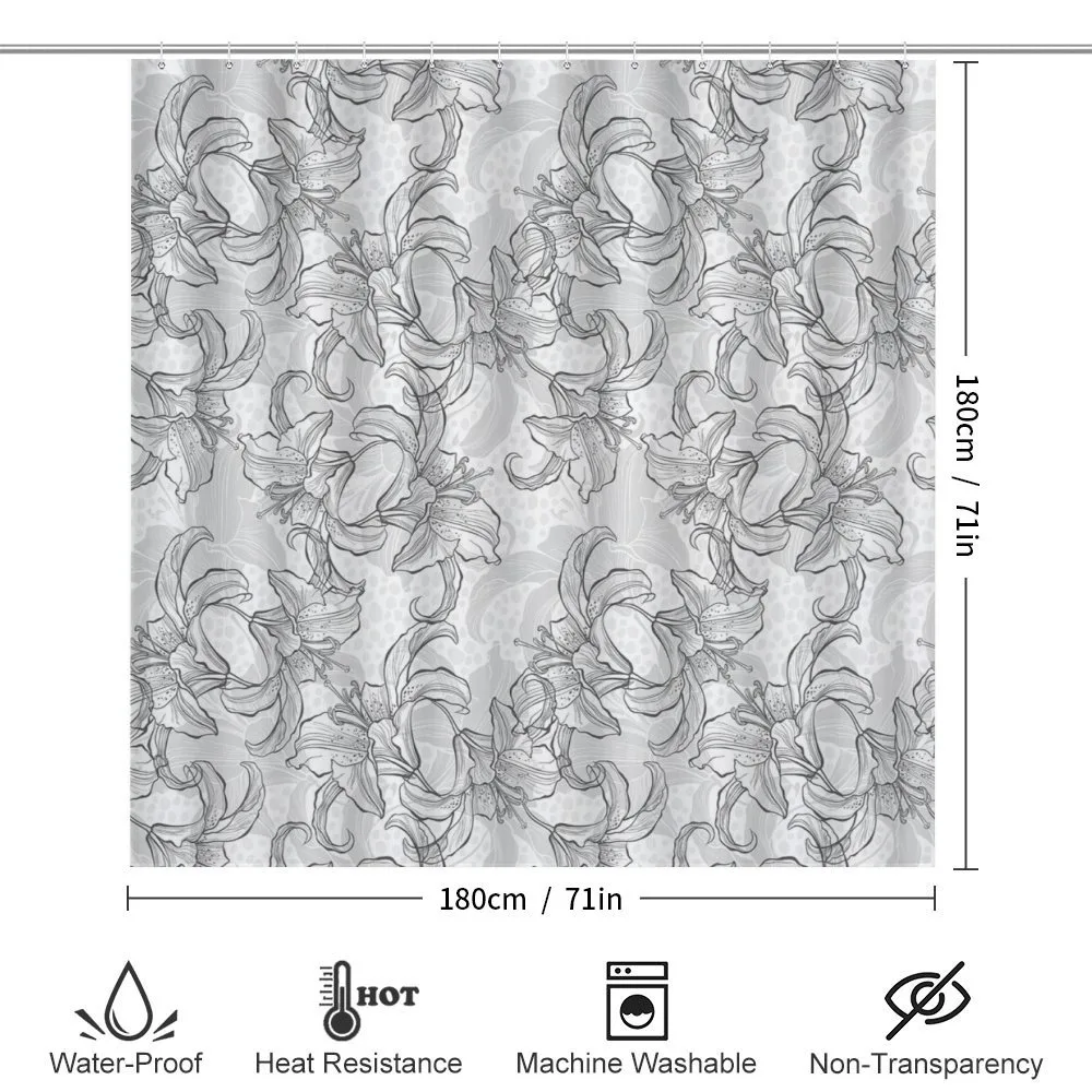 Vintage Greyscale Flowers — Detail 2