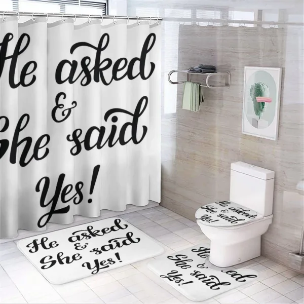Wedding Engagement on a shower curtain