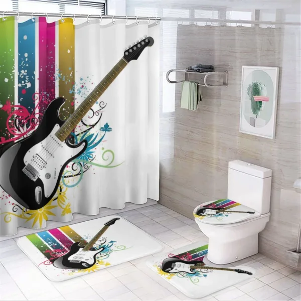 Bass Floral Colorful on a shower curtain