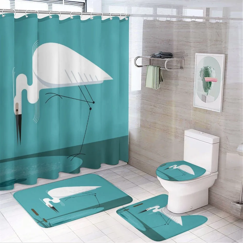 Bird Stands on Lake Shore — Your design