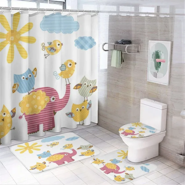 Colorful Birds on a shower curtain