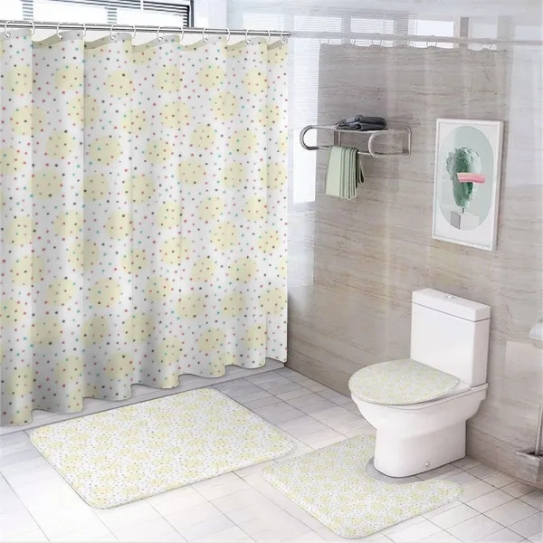 Colorful Random Spots on a shower curtain