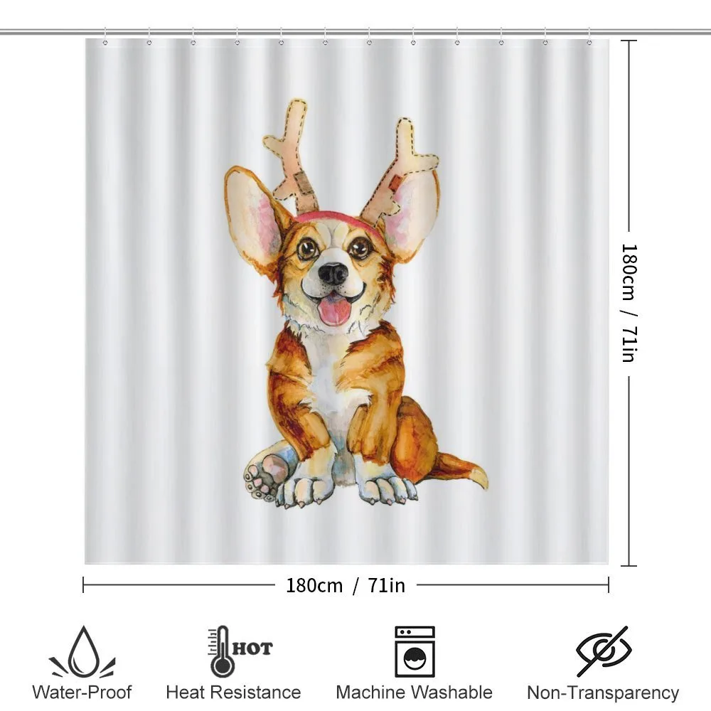 Corgi Dog with Deer Antlers — Detail 2