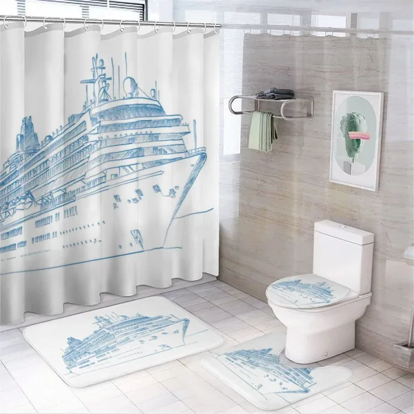 Cruise Liner Boat Travel on a shower curtain