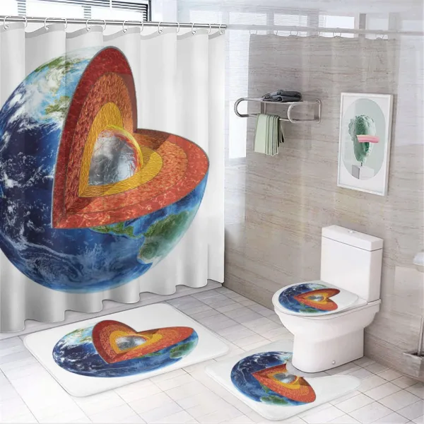 Earth Inner Core Science on a shower curtain