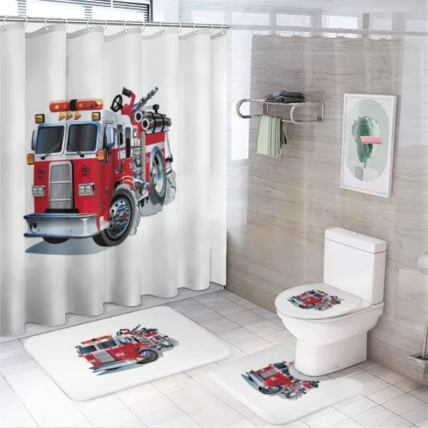 Fire Brigade Vehicle on a shower curtain