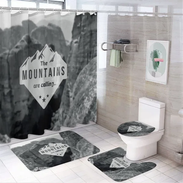 Mountains are Calling on a shower curtain
