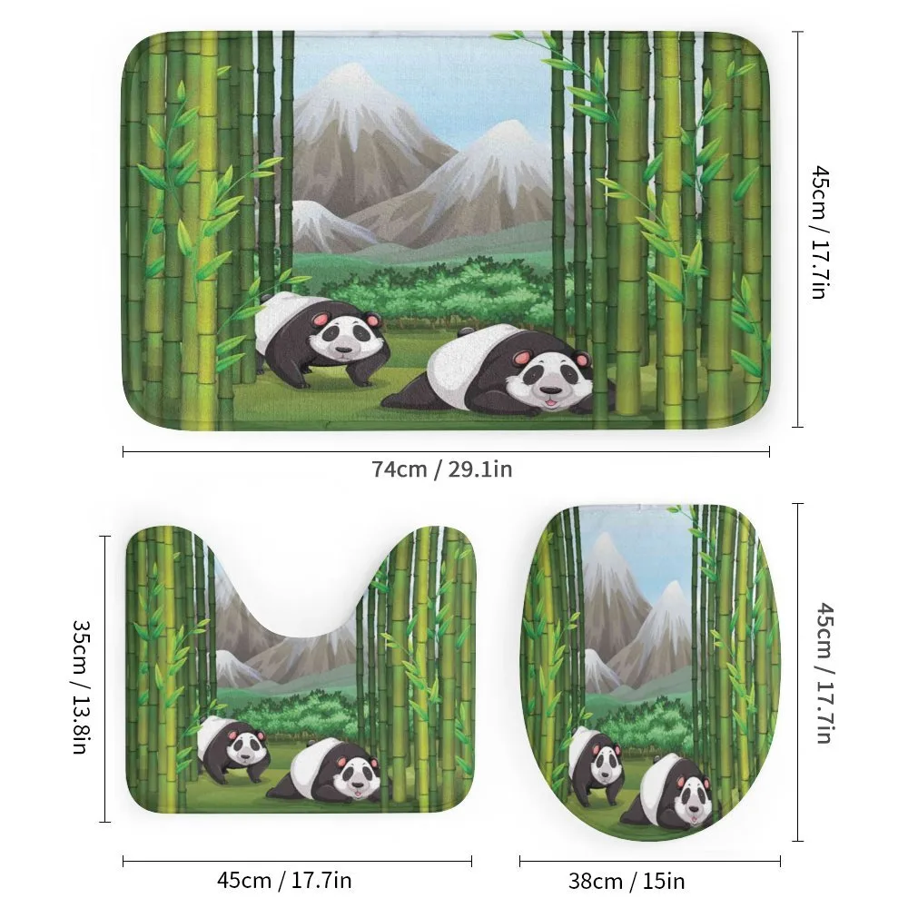 Panda Bear Trees Cartoon — Detail 1