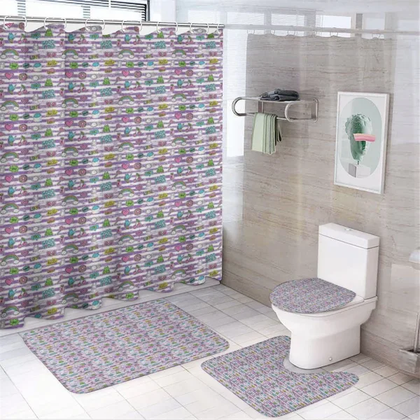 Retro Cartoon Cheer on a shower curtain