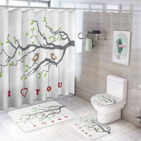 Romantic Birds Tree on a shower curtain