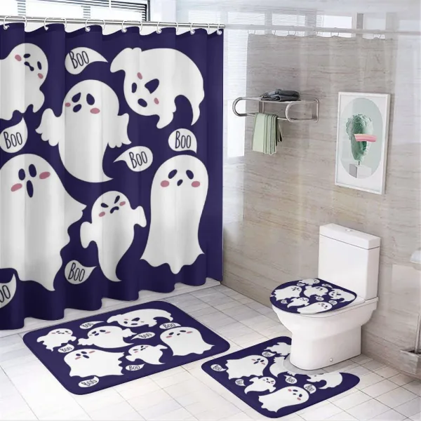 Scary Ghost Characters Boo on a shower curtain
