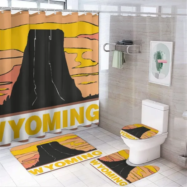 Simplistic Mountain on a shower curtain