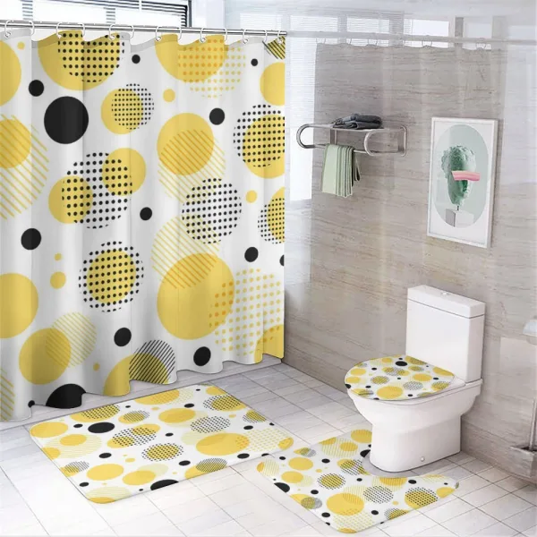 Streaks Spots Art on a shower curtain