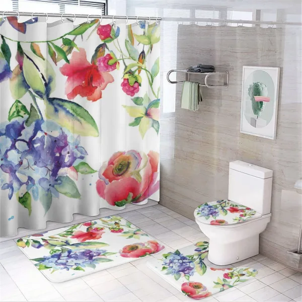Summer Flowers Branch on a shower curtain
