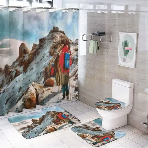 Trekkers Kilimanjaro on a shower curtain