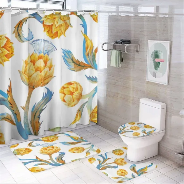 Watercolor Vegetables on a shower curtain
