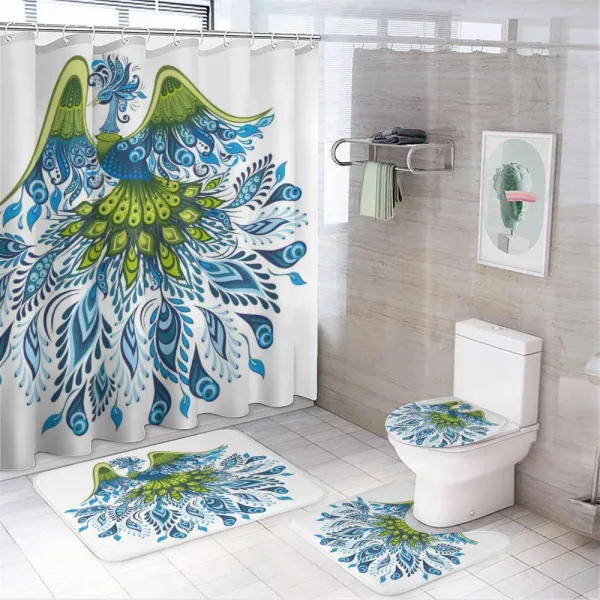 Abstract Bird on a shower curtain