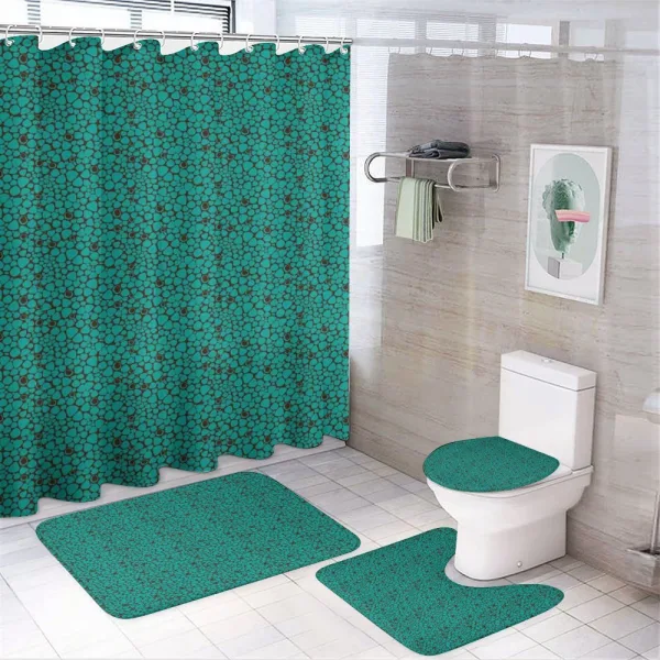 Abstract Tile on a shower curtain