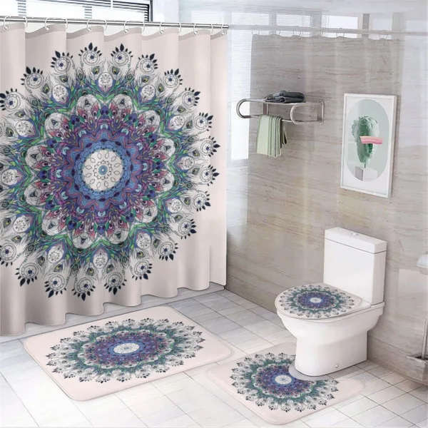 Colorful Art Peacock on a shower curtain