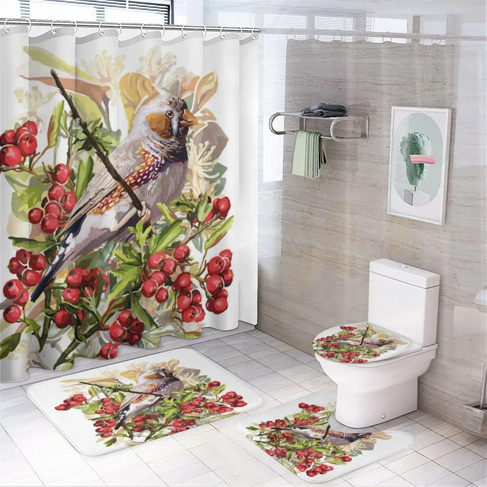 Colorful Bird and Shrubs — Your design