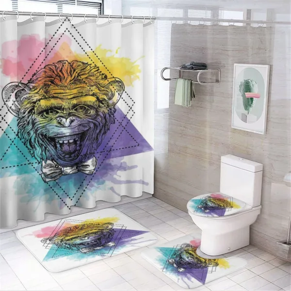 Funny Geometric on a shower curtain