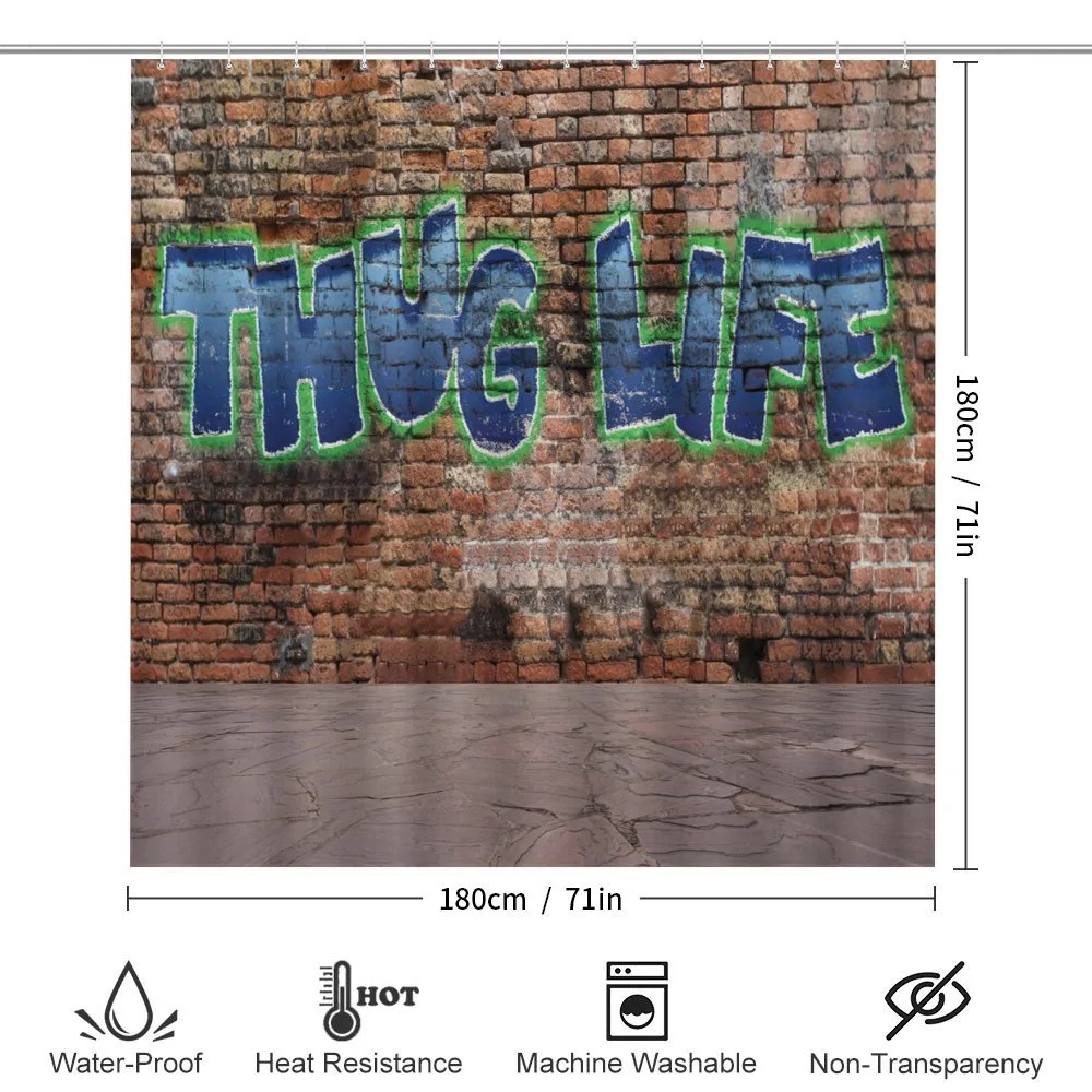 Graffiti Words Brick Wall — Detail 2