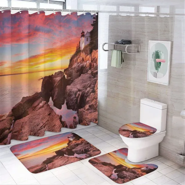 Harbor Sea Shore Sky on a shower curtain