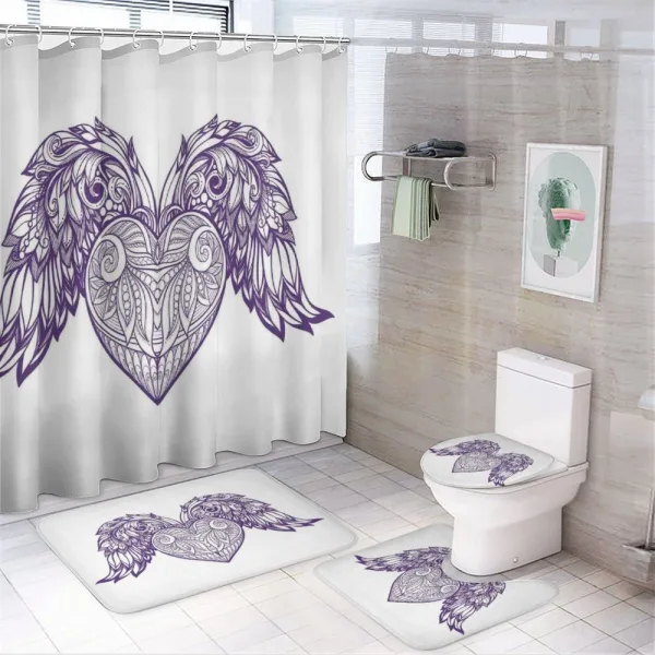 Heart Botany Ornate on a shower curtain
