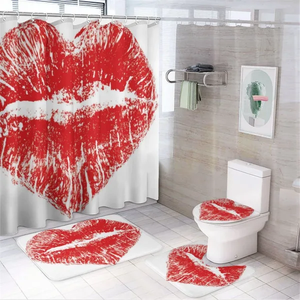 Heart Shaped Lipstick Mark on a shower curtain