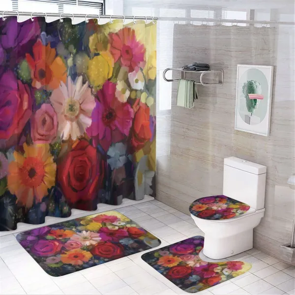 Paintbrush Blossoms on a shower curtain