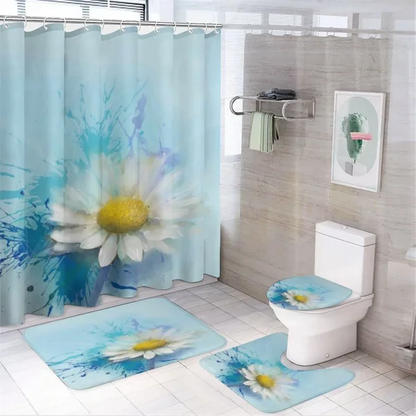 Painting Effect Daisy on a shower curtain