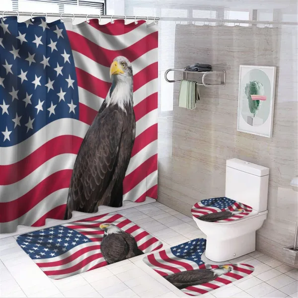 Patriotic America on a shower curtain