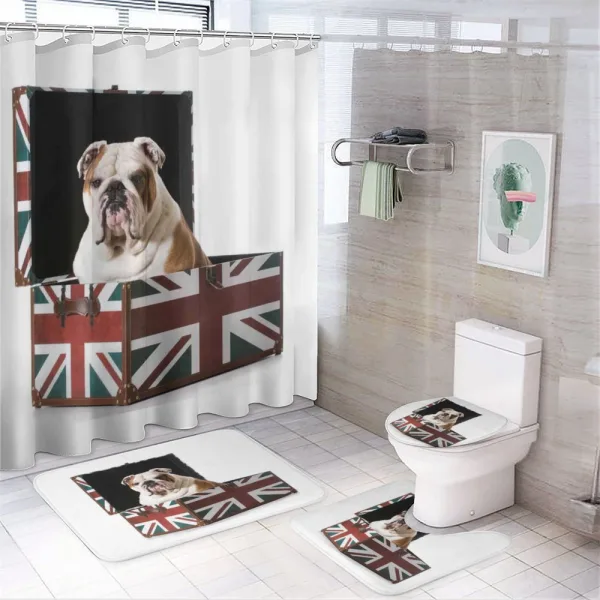 Patriotic Dog on a shower curtain