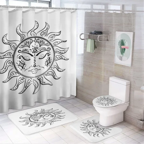 Sleeping Sun on a shower curtain