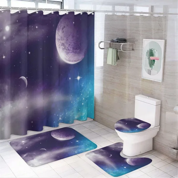 Starry Night Sky Scenery on a shower curtain