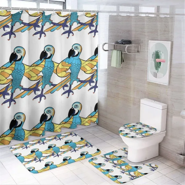 Tropic Colorful Parrots on a shower curtain