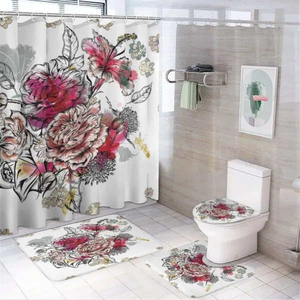 Wedding Themed Nostalgic on a shower curtain