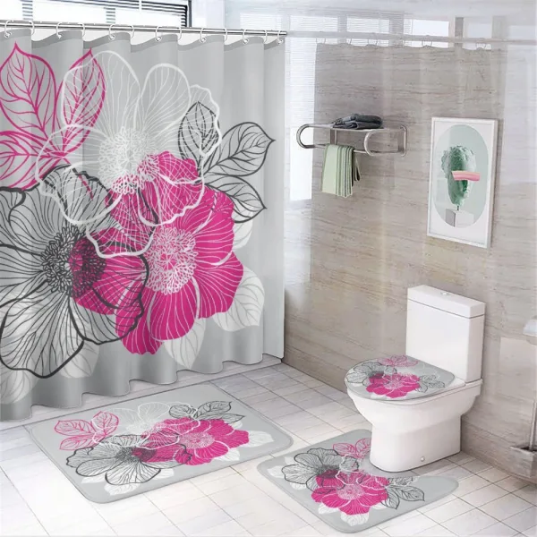 Abstract Bridal Peonies on a shower curtain
