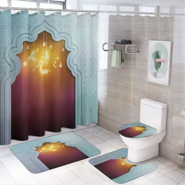 Arabic Signs and Stars on a shower curtain