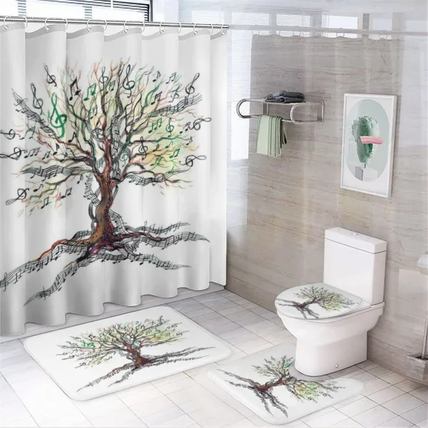 Autumn Nature Tree Swirls on a shower curtain