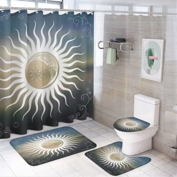Celestial Body Silhouettes on a shower curtain