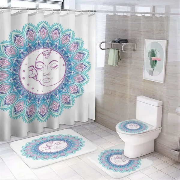 Colorful Mandala Sign on a shower curtain